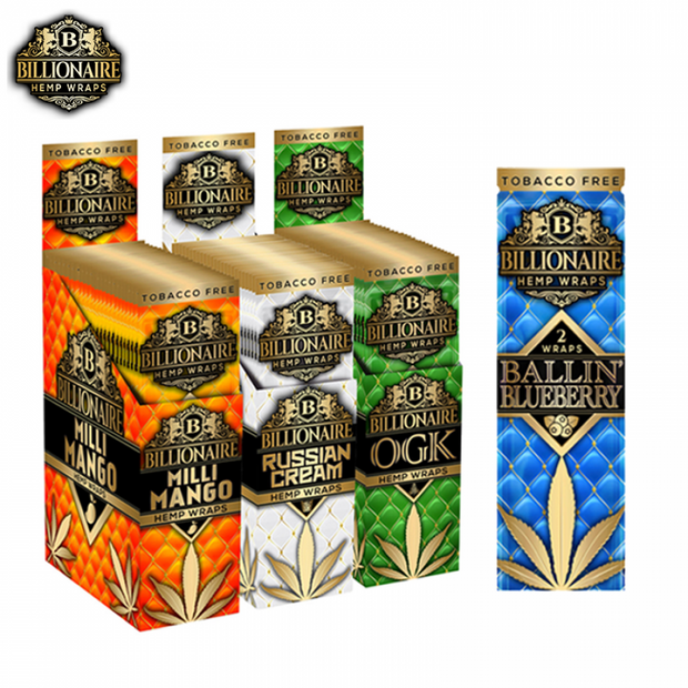 BILLIONAIRE HEMP WRAPS 25PK 2CT BOX